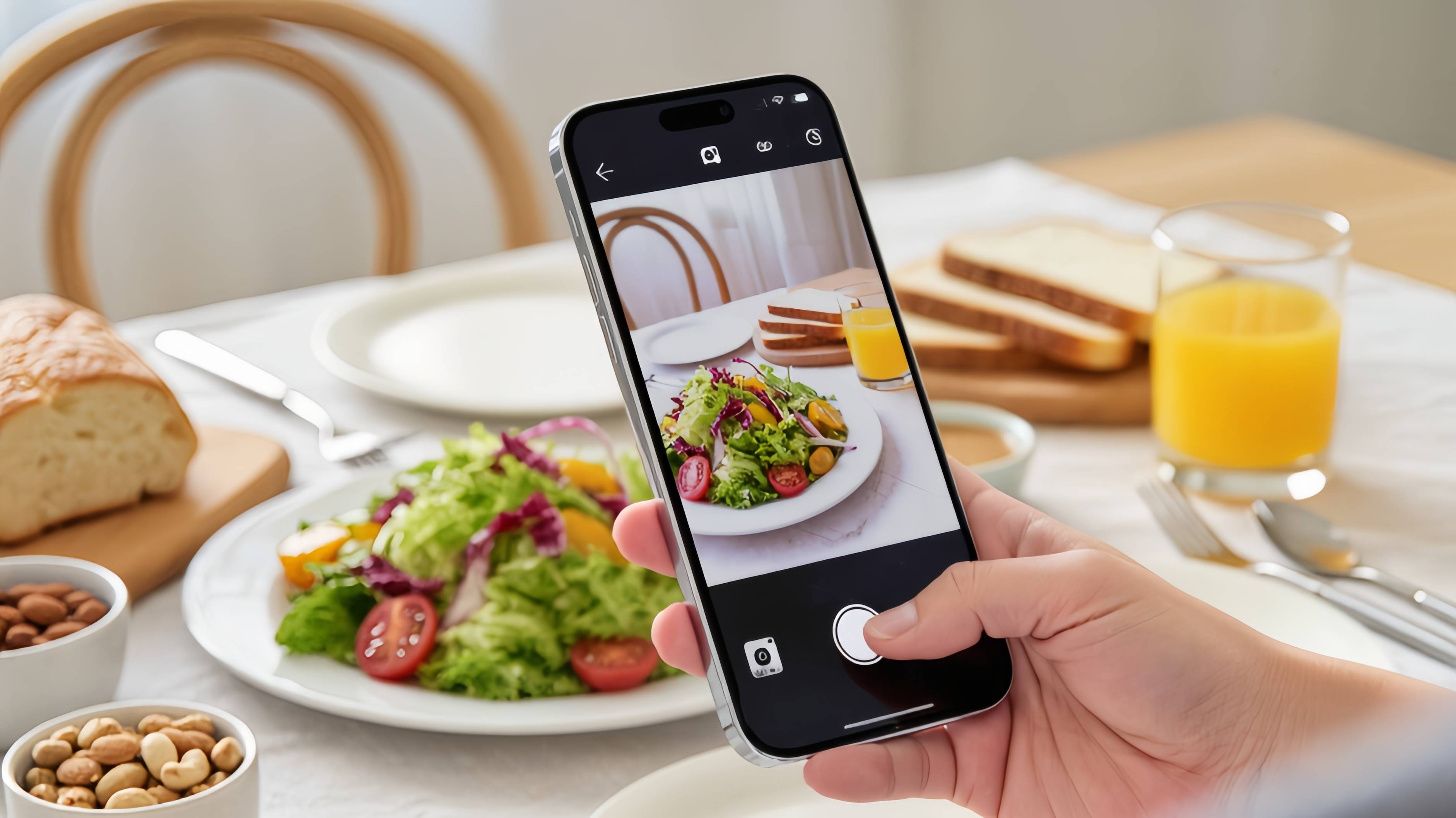 FoodCura AI food recognition app hero banner showing healthy eating and nutrition analysis
